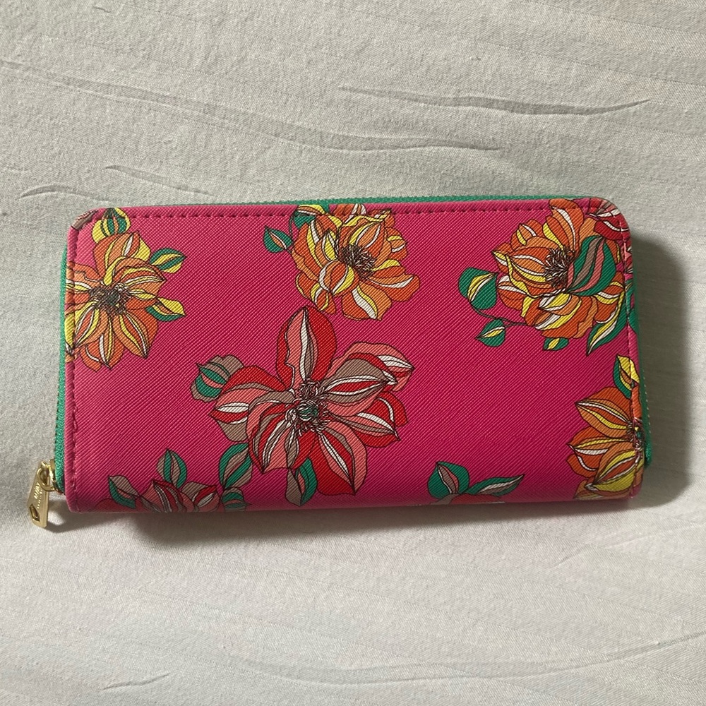 Trina Turk Pink Zip Wallet - Picture 1 of 15
